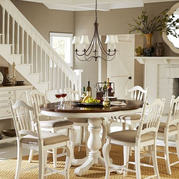 Legacy Classic Haven High/Low Pedestal Table Set in White
