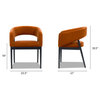 Mirah Modern Open Barrel Dining Chair, Burnt Orange Performance Velvet