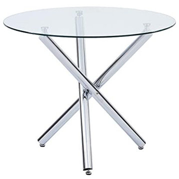 Round Glass Dining Table 35.4"