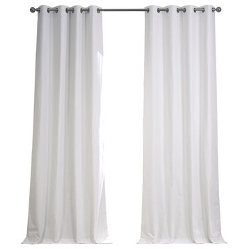 Prime White Dune Textured Blackout Cotton Grommet Curtain Single Panel, 50Wx108L