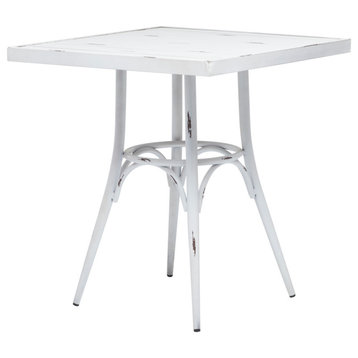 White Aluminum Outdoor Dining Table, 30"x28"x28" 560839