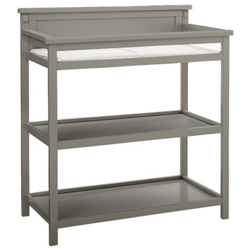 Westwood Design Emery Modern Style Wood Changer with Shelves/Pad in Gray