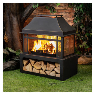 Deko Living COB10501 Wood Burner Fireplace - Metal - 40 inch