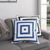 Dann Foley Cotton Canvas Cushion Navy Blue and White Upholstery