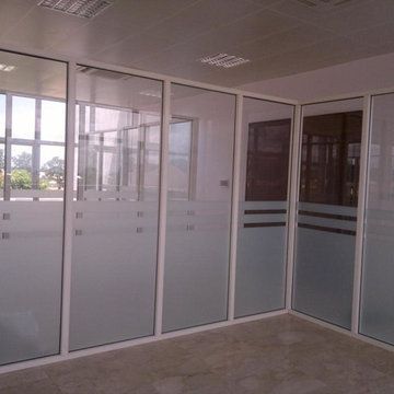 Glass Partition with Opaque Film