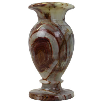 Natural Geo Multicolored Decorative Handcrafted 8" Onyx Vase