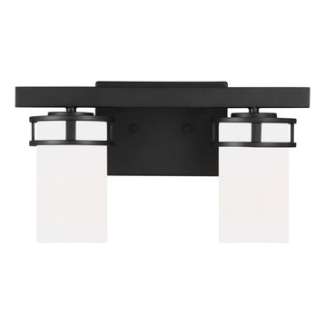 Two Light Wall / Bath by Generation Lighting - Seagull 4421602-112 in Black Fin