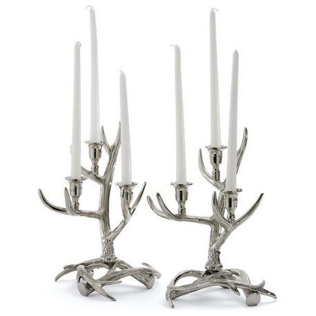 Antler Candlesticks, Set of 2