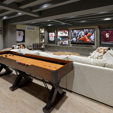 Industrial Chic Sports Enthusiast's Basement