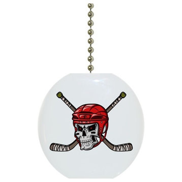 Red Hockey Skull Ceiling Fan Pull