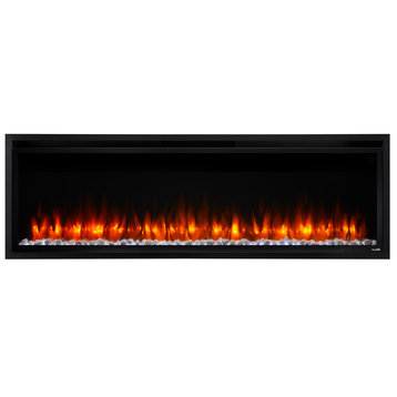 SimpliFire 60" Allusion Platinum Linear Built-In Electric Fireplace SF-ALLP60-BK
