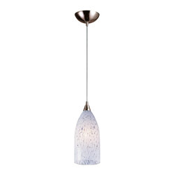 Elk Lighting - Elk Lighting Verona 1-Light Pendant, Satin Nickel and Snow White Glass - Pendant Lighting
