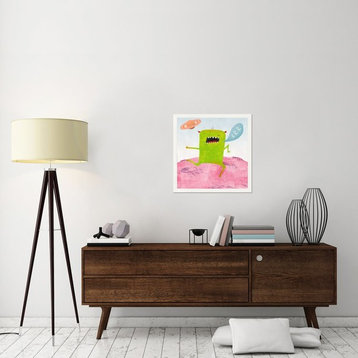 "Alien Friend Number 1" Framed Canvas Giclee by Skip Teller, 27x27"