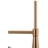LNC Pheme 5-Light Matte Black and Polished Gold Linear Modern Indoor Chandelier