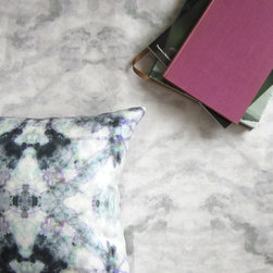 The Show - cloud :: The Drama - pesto 18"x18" pillow - Upholstery Fabric