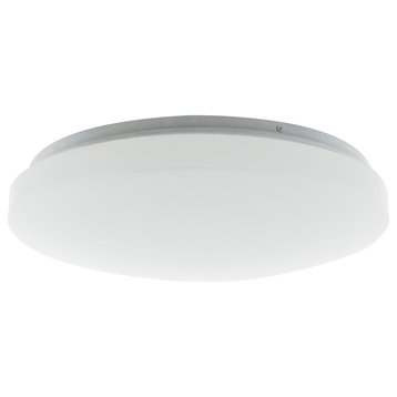 14" Acrylic Round Flush LED Light Fixture, CCT Select With Sensor, White