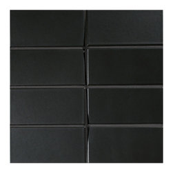 Dimensional Ceramic - Distortion Mosaic 1-7/8" x 3-7/8" Black - Matte - Tile