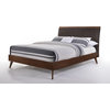 Modrest Marshall Mid-Century Modern Brown Fabric & Walnut Bed, Queen