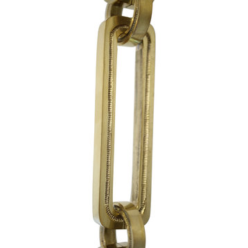 Brass Rectangle Chandelier Chain, Various Finishes, Polished Brass, H80