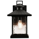 AFX - AFX LNNW0914MBBK Lennon, 1 Light Outdoor Wall - May be mounted in an up or down Light directionBRLennon 1 Light Outdo Black Clear Water Gl *UL: Suitable for wet locations Energy Star Qualified: n/a ADA Certified: n/a  *Number of Lights: 1-*Wattage:60w E26 Medium Base bulb(s) *Bulb Included:No *Bulb Type:E26 Medium Base *Finish Type:Black