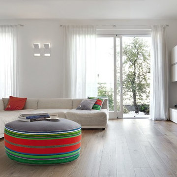 wool pouffes by folka.pl, red collection