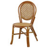 5-Piece Set of Denver Dining Rattan Side Chairs w/Cream Cushions and Round Table