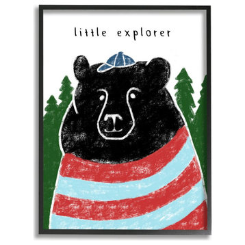 Little Explorer Children's Black Bear Crayon Sketch,1pc, each 16 x 20
