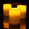 Flameless Outdoor LED Candle, Set of 4, Battery Operated Plastic Pillar Flicker