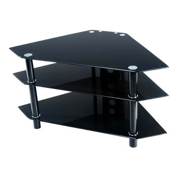 Walker Edison | Bermuda Black Corner TV Stand