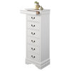 Modern Louis Philippe Lingerie Chest with Hidden Drawer, White
