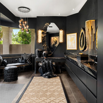 Versace-inspired primary bathroom suite