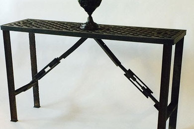 Reclaimed iron side table