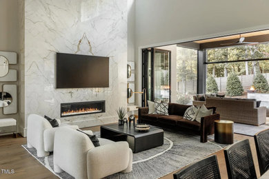 Example of a trendy home design design in Raleigh