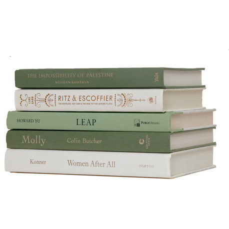 Modern Ivy Cream Book Stack, 5-Piece Set