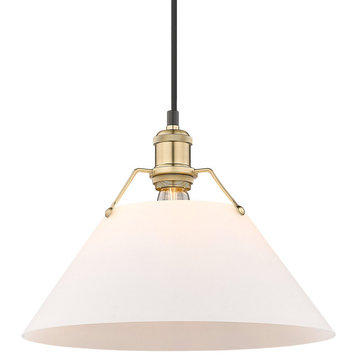 Golden Lighting Orwell Large Pendant - Brushed Champagne Bronze with Opal Glass