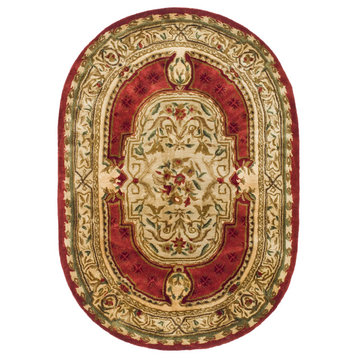 Safavieh Classic Collection CL755 Rug, Burgundy, 4'6"x6'6" Oval