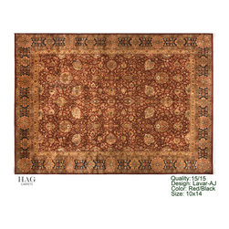 H.A.G. Hand Knotted carpet 15/15 Quality Red/Black - Floor Rugs