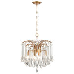 Elk Home - Viola Park 17" Wide 4-Light Pendant, Gold Leaf - Requires  4 Light  Candelabra  Base Bulb Not Included. 72 inches of  cord 36 inches of chain . Hardwired only.  Gold Leaf Finish, No Shade.