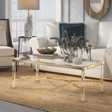 Modern Coffee Tables with Lucite Acrylic Legs