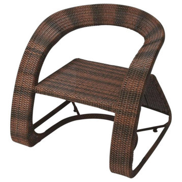 Lounge Chair Distressed Designer's Edge Black Brown Tan Woven