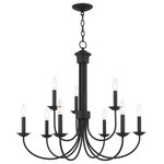 Livex Lighting - Livex Lighting Estate 9 Light Black 2-Tier Chandelier - This elegant yet classical Estate collection is impeccably designed and crafted. This black finish nine-light chandelier is perfectly suitable above a dining room or a kitchen table with traditional or transitional interiors.