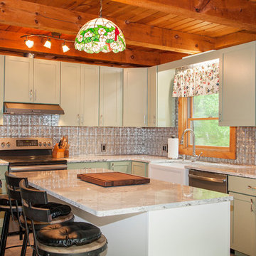 Modern/Country/Contemporary Pistachio Kitchen Remodel w/Chantilly Kitchen Island