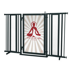 Fusion Gates - Fusion Gate with Dog Is My Zen Design, Black, 60"-65" - Dog Gates
