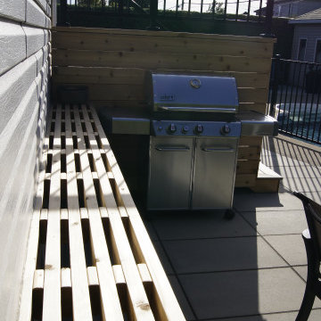 Patio/terrasse hybride, AZEK et cèdre rouuge