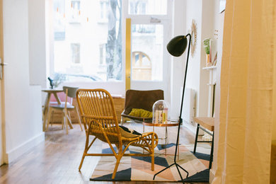 Cette photo montre un salon scandinave.