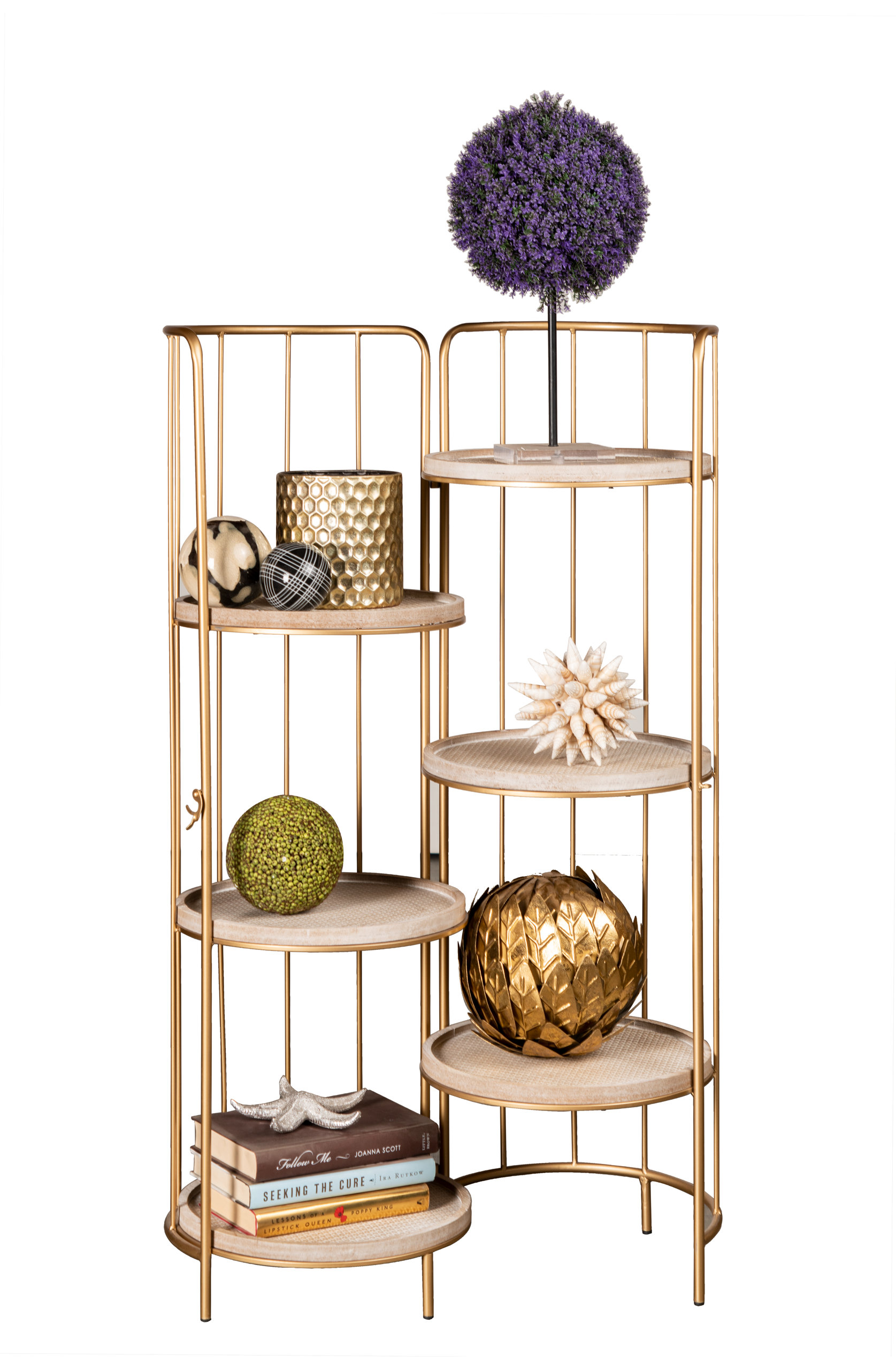 Odette Retractable Round Bookcase Bookshelf
