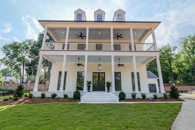 This is an example of a transitional porch design in Other.