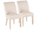 Tori Farmhouse Dining Chair, White Washed Wooden Legs, Set of 2, Cream