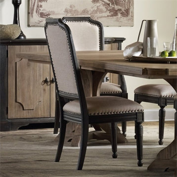 Hooker Furniture Corsica Upholstered Side Chair in Dark Wood