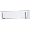 Aurora Series 1-Light Chrome Vanity, Linen Glass, Chrome, 4-Light, White Glass